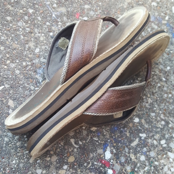 Sperry Top Sider Mens Leather Flip Flops 12 - Picture 4 of 5